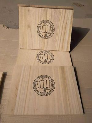 Custom Logo Taekwondo Holz Breaking Boards Natürliche Farbe Paulownia Holz